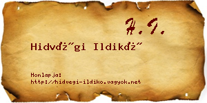 Hidvégi Ildikó névjegykártya
